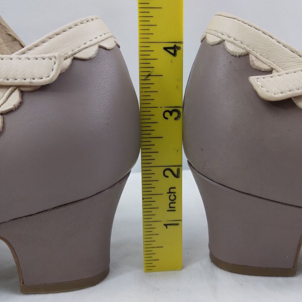Hotter Women's 'Vivienne' Taupe T-Strap with French Heel Shoes Size UK 4 US 6 - Picture 10 of 13